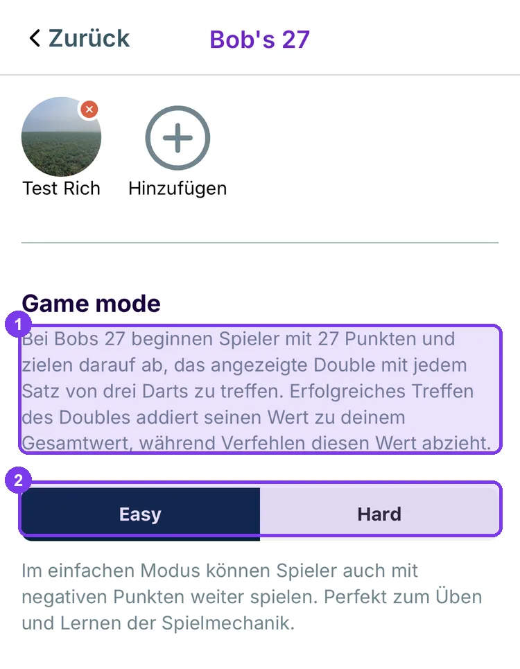 Einrichtung von Bob’s 27 mit zwei markierten Bereichen